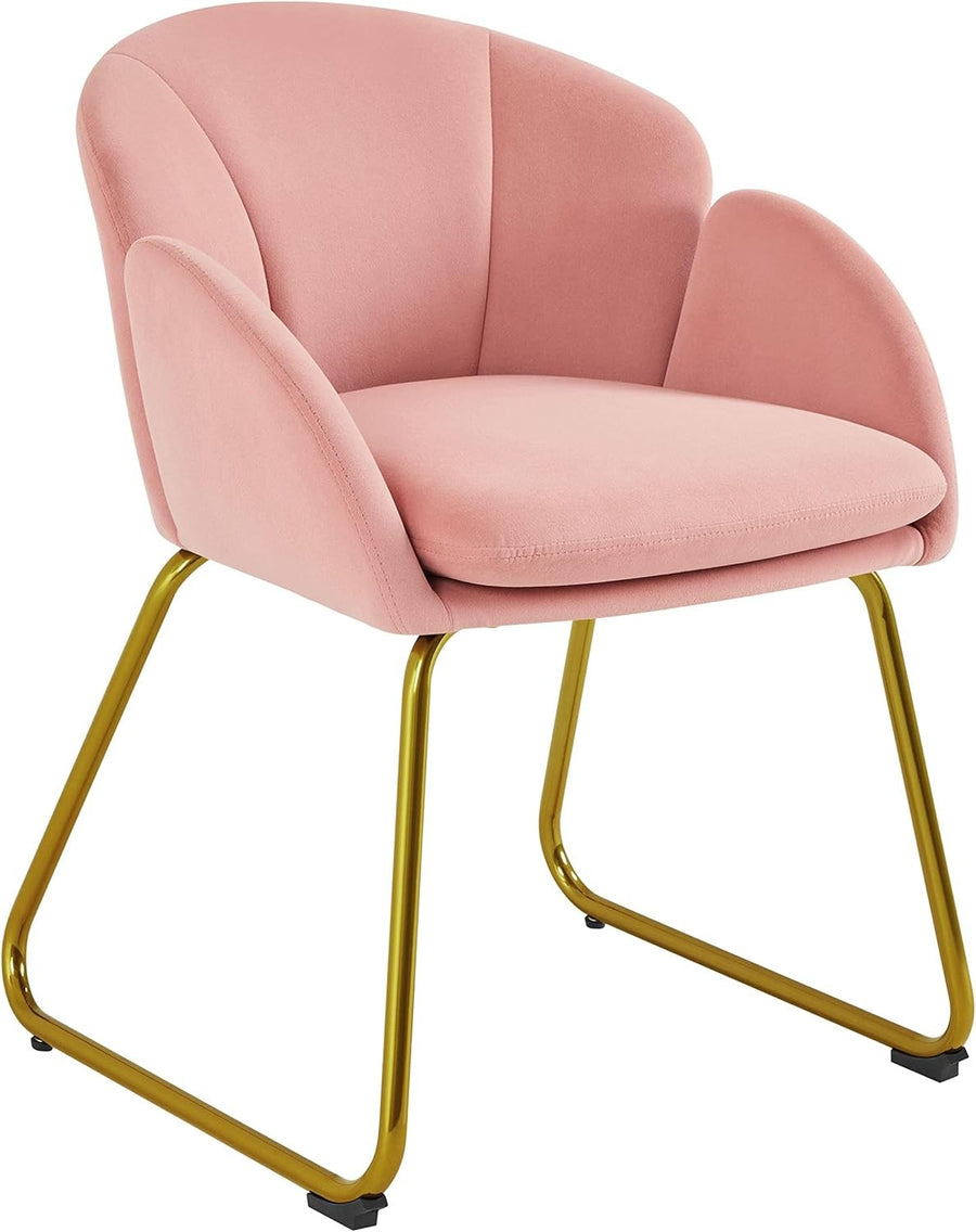 Velvet Tub Chair Accent Armchair Gold Legs Pink