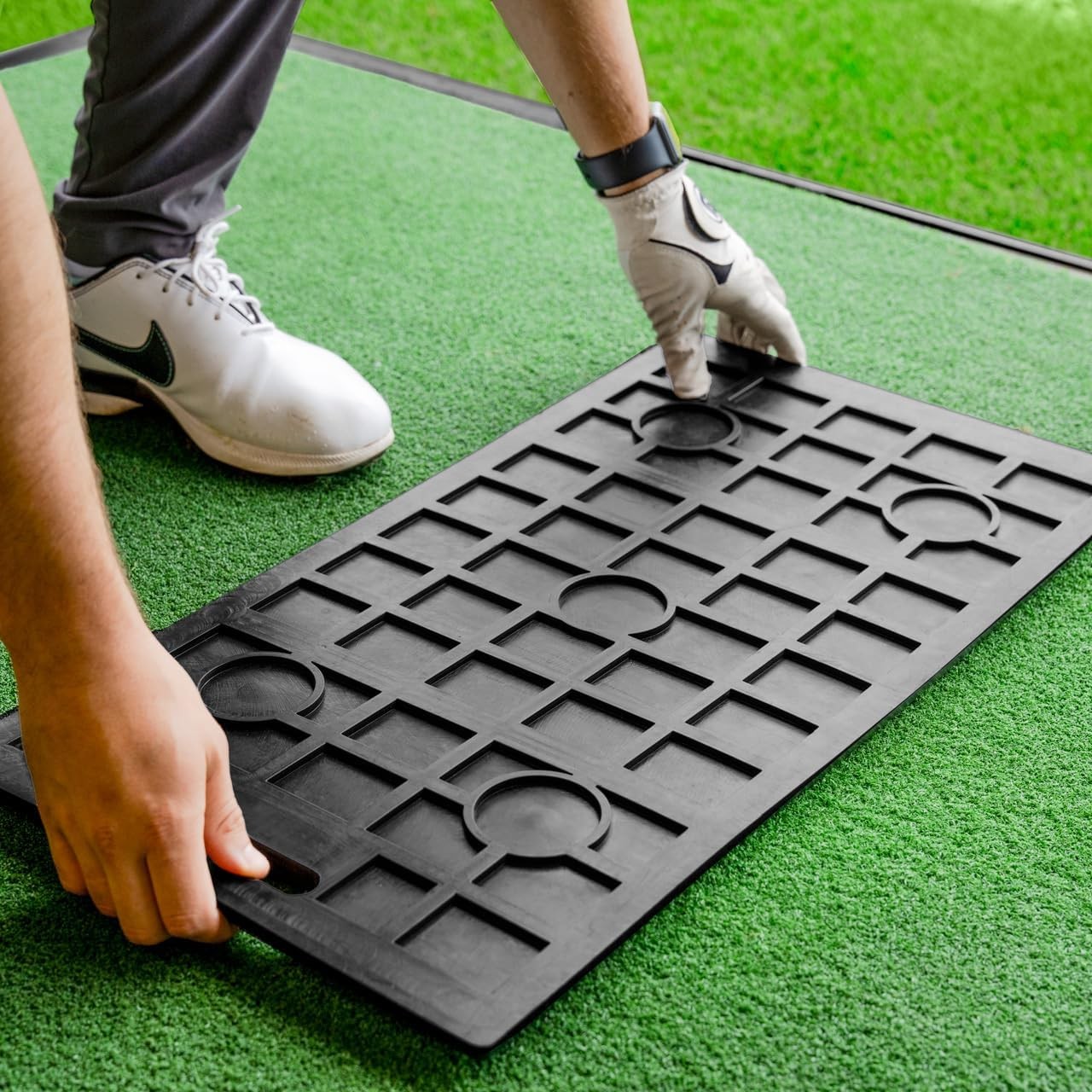 Golf Divot Board Swing Path Trainer Mat 34x66cm Non Slip Base