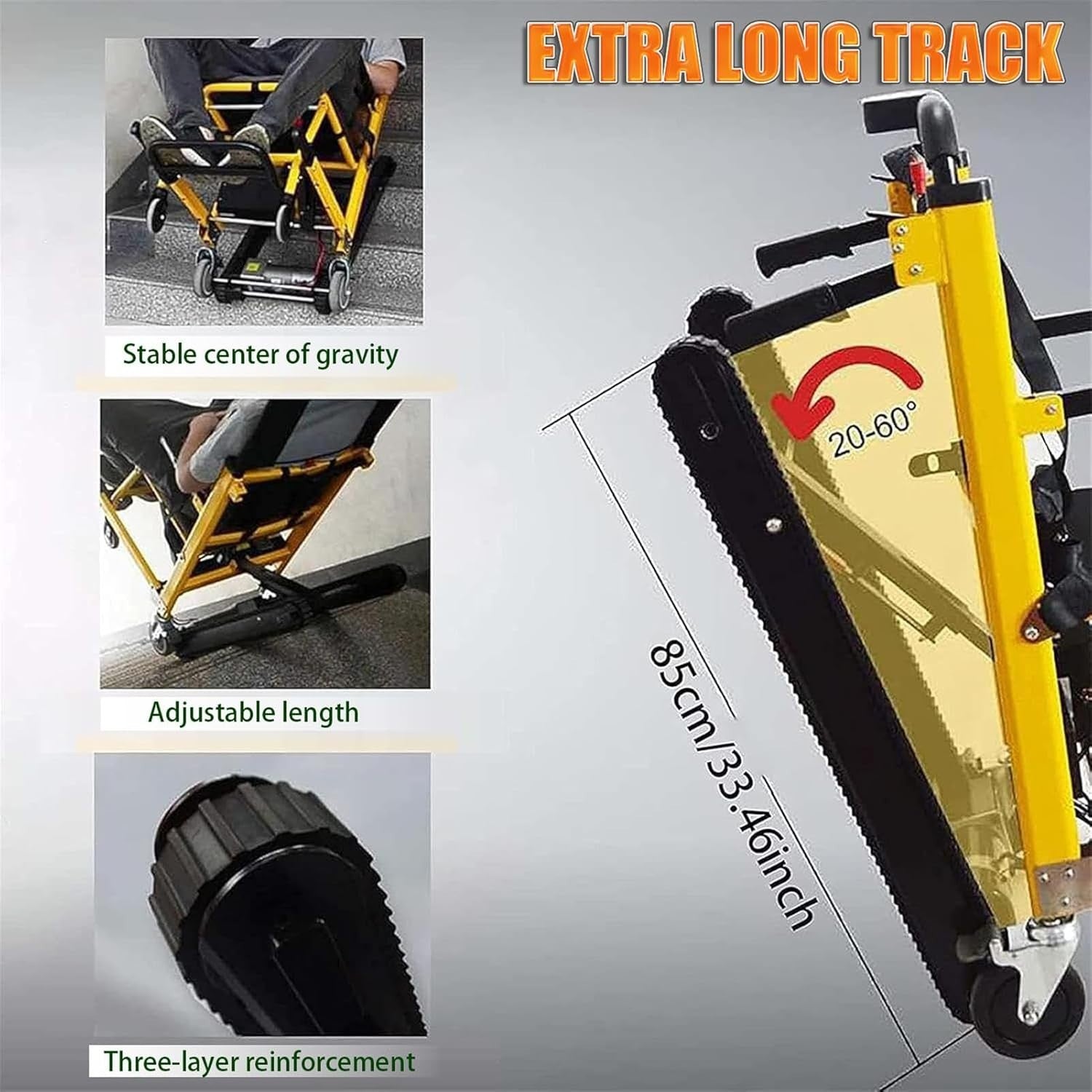 Electric Crawler Stair Climber Chair Foldable Portable Lift Mobility Aid 160kg