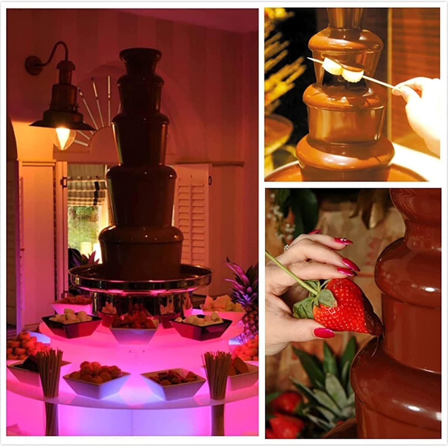 7 Tier Commercial Chocolate Fountain Stainless Steel Fondue Machine
