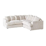 Modern 5-Seater Jumbo Cord Modular Corner Sofa Cream L-Shaped Couch