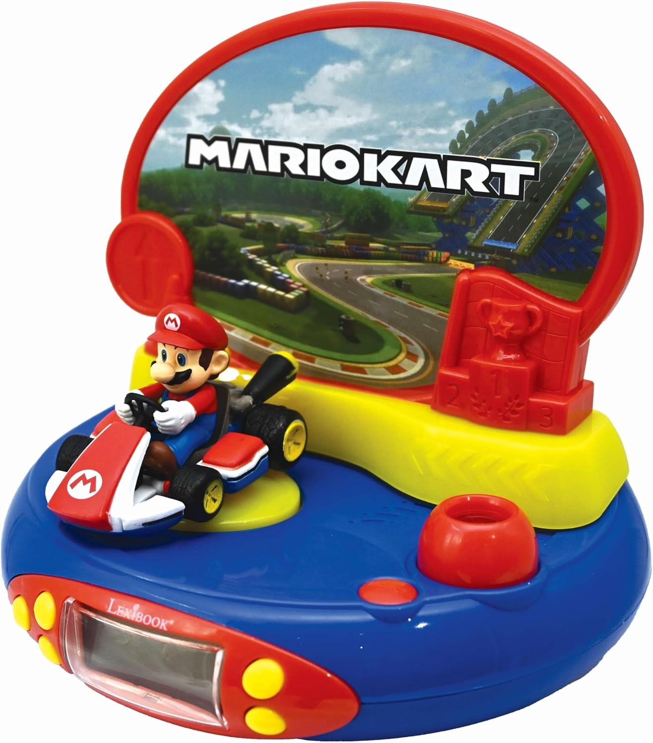 Kids Racing Game Projector Alarm Clock Night Light Sound Effects Battery