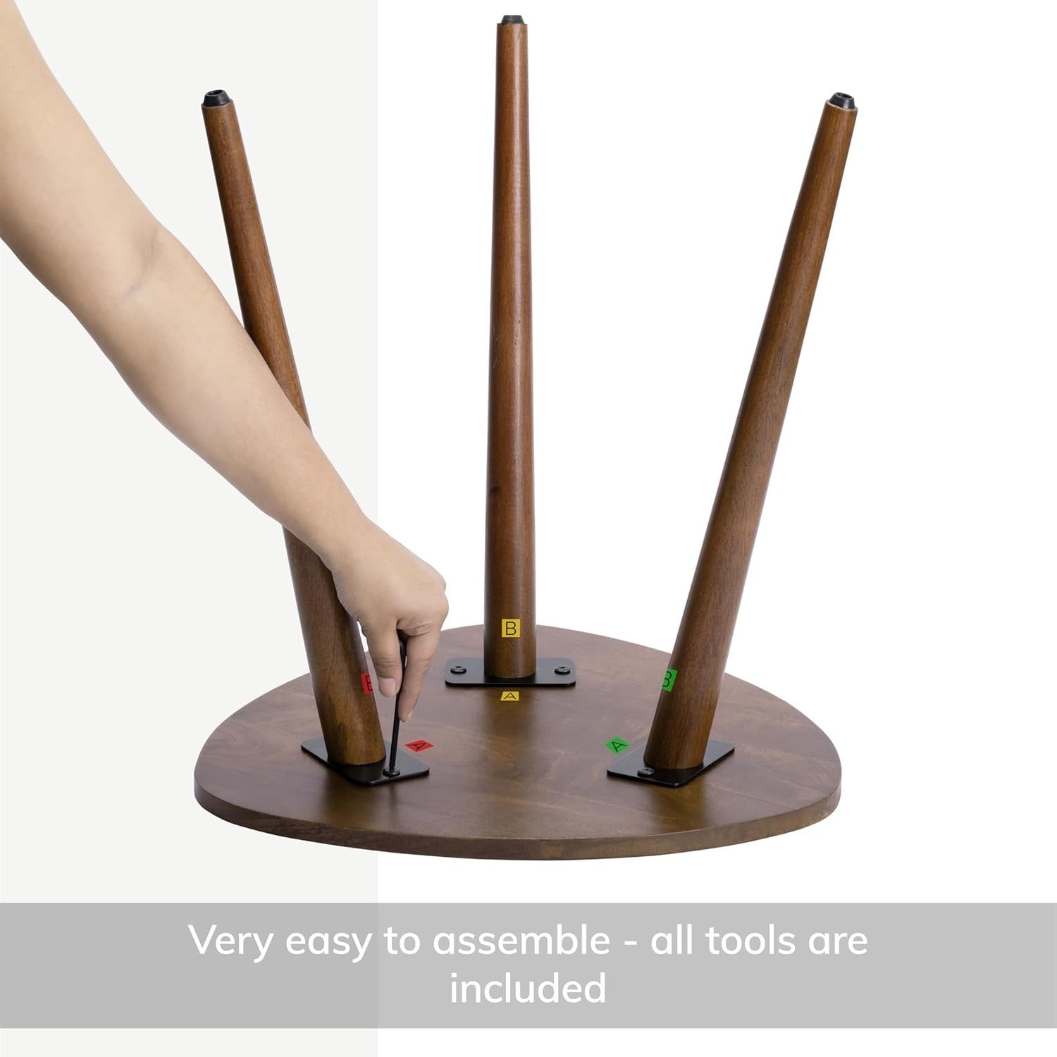 Walnut Triangle End Table Small Side Table Solid Wood Modern Minimalist 40x40x45