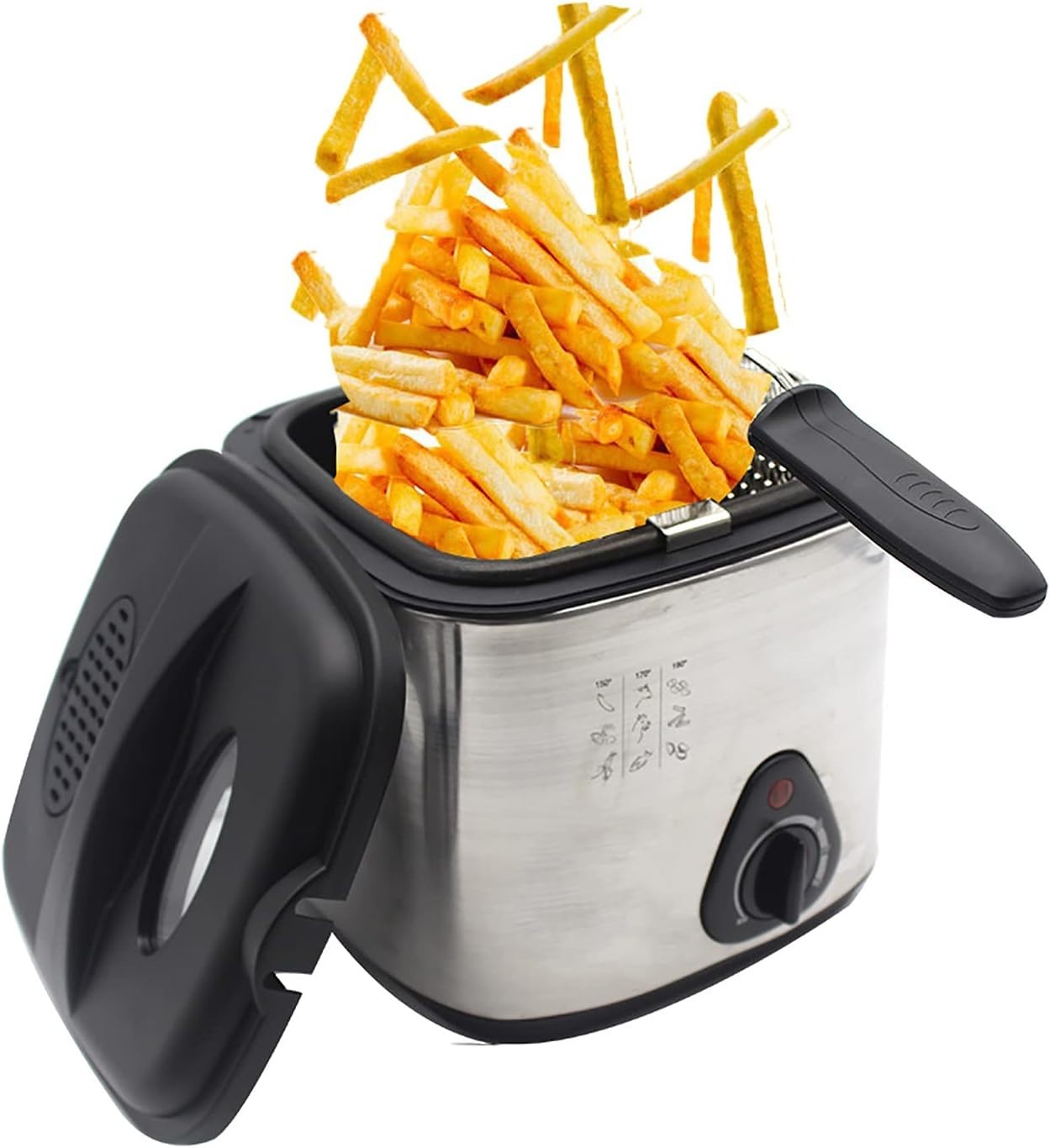 1.5L Electric Deep Fat Fryer 1000W Viewing Window Temp Control
