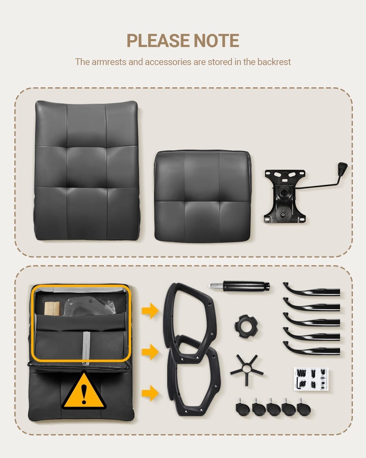 Executive Ergonomic Office Chair PU Leather Recliner Swivel Gaming Desk Seat