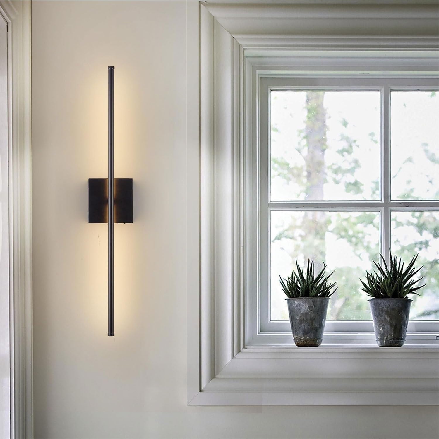 Battery Operated LED Wall Sconce Set of 2 with Remote, Dimmable, USB Rechargeabl