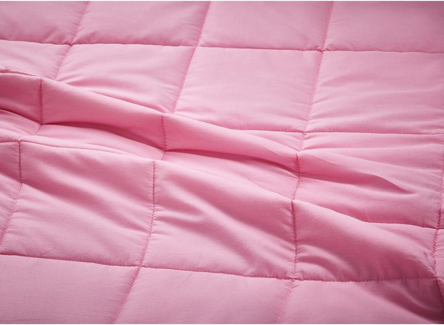 Weighted Blanket 60x80", 15lbs Cotton Glass Beads, Breathable, Pink