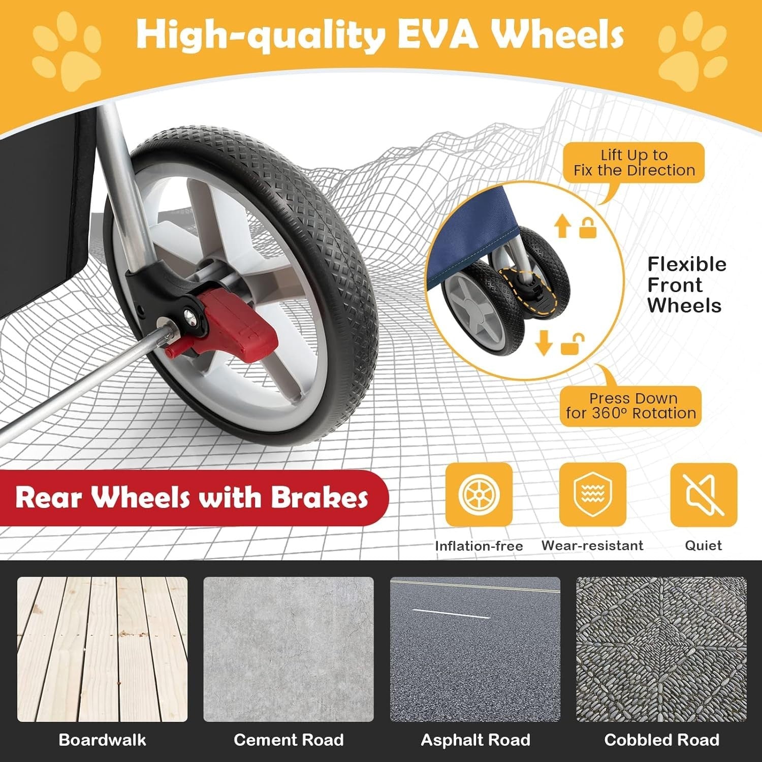 Blue Pet Stroller Foldable Dog Cat Pushchair 15kg Storage Basket