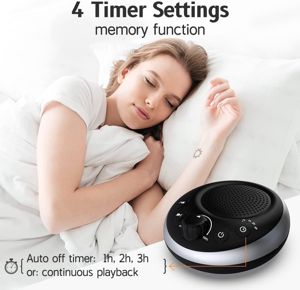 White Noise Sound Machine Brown Pink Noise Sleep Aid Baby Adult USB