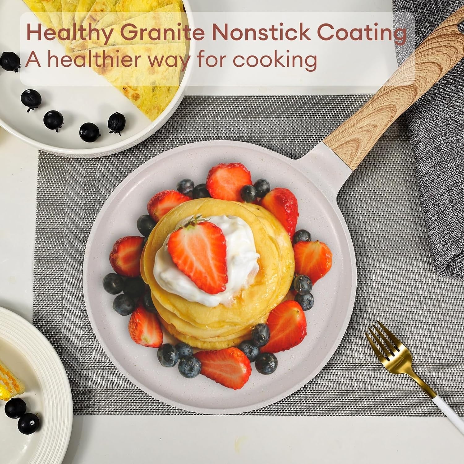 Non-Stick 28cm Pancake Pan | Granite Crepe Skillet Induction Safe