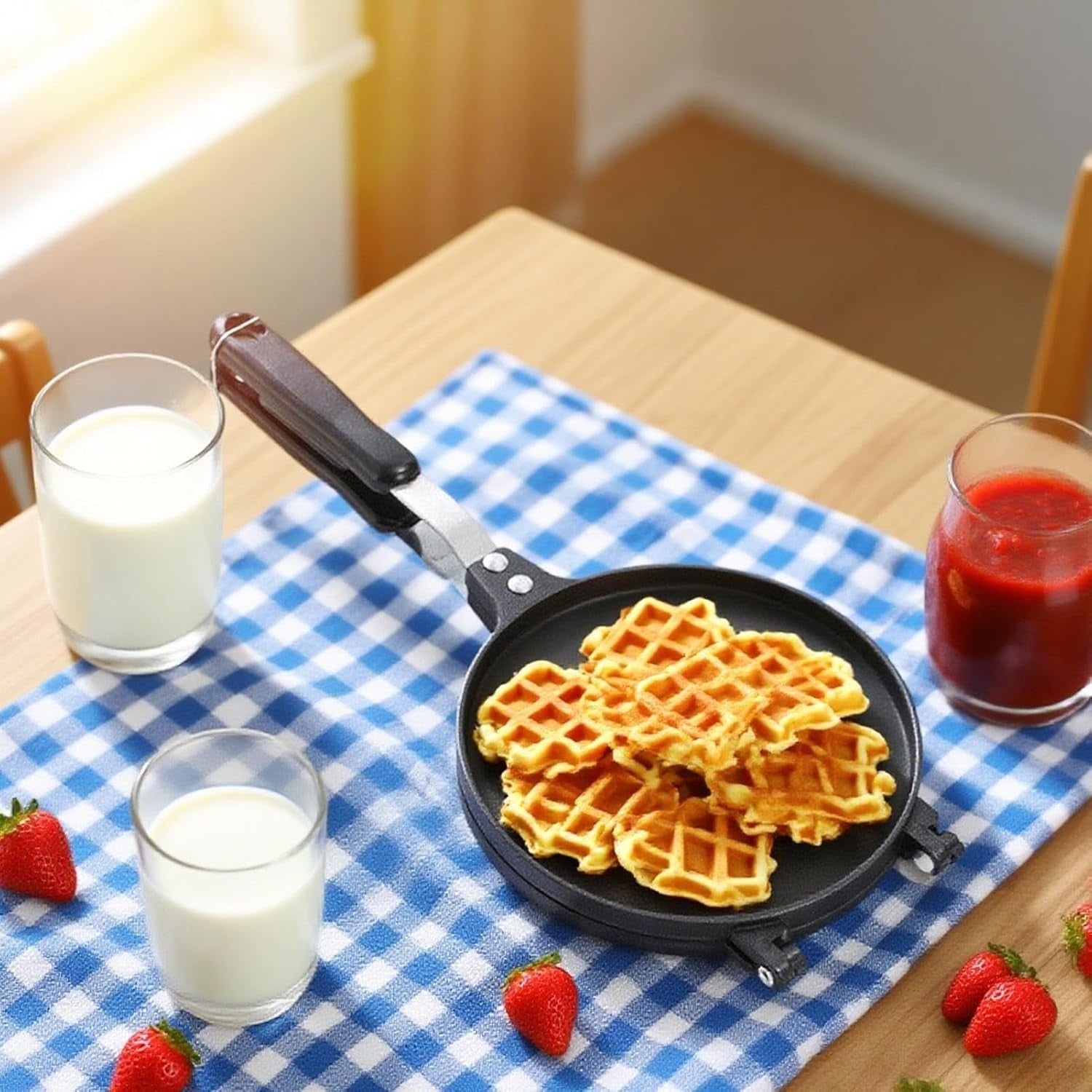Dessert Cone Maker | Non-Stick Waffle Cone Iron & Pastry Shaper | Portable Crepe