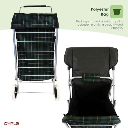 4 Wheel Folding Shopping Trolley Waterproof Bag Market Laundry Cart