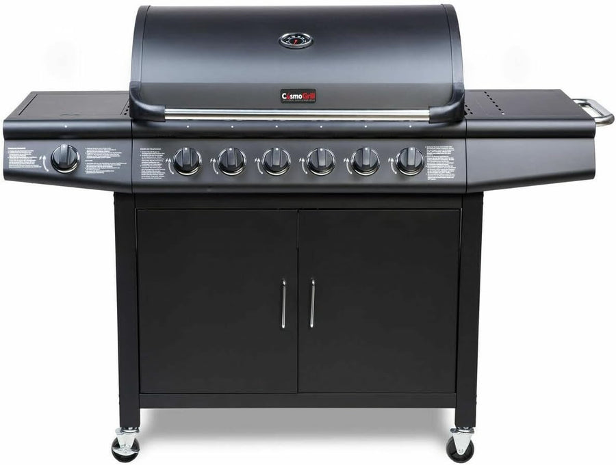 7 Burner Gas BBQ Grill with Side Burner & Warming Rack – Large Outdoor Barbecue