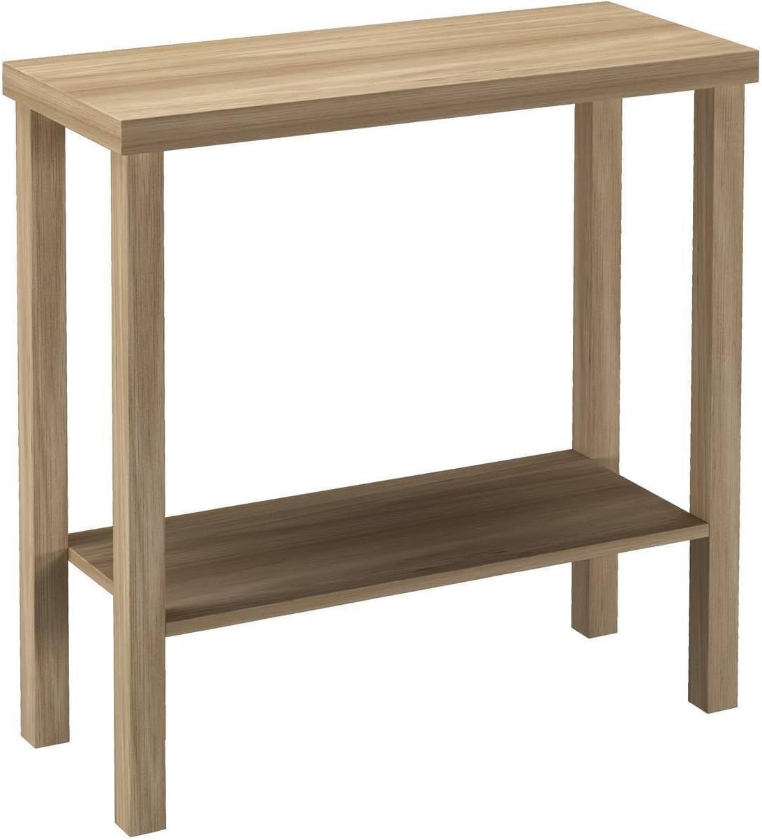 Slim 2-Tier Wooden Console Table with Storage Shelf for Hallway & Office