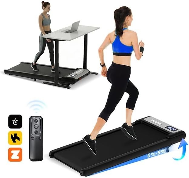 Under Desk Walking Pad Treadmill 3-in-1 Incline 2-6KM/H Home Office