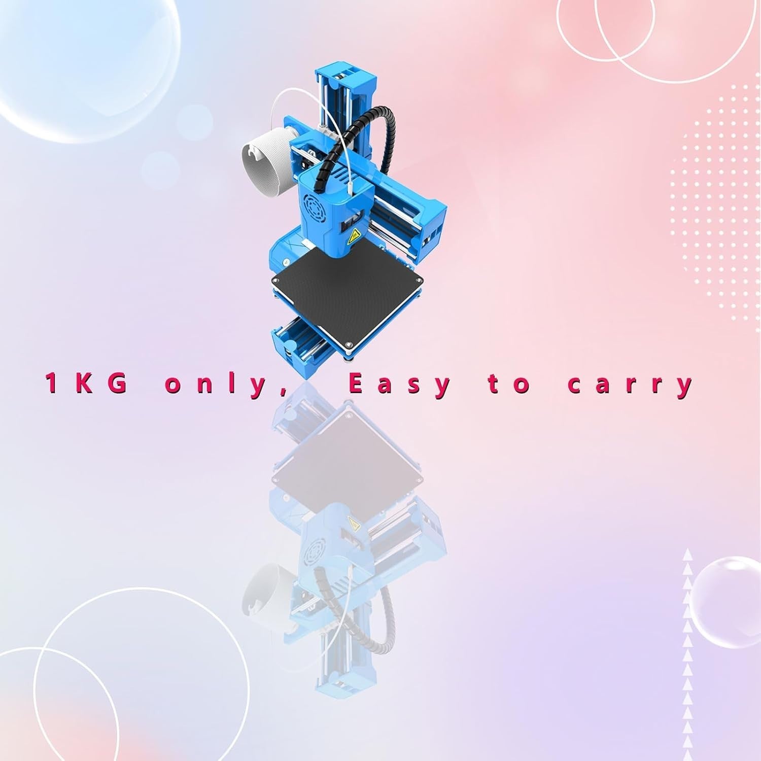 Mini 3D Printer for Kids One Key Printing 100x100x100mm PLA TF Card