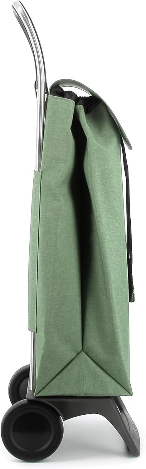 Rolser Jet Tweed 2-Wheel Aluminium Shopping Trolley – Large Capacity Green
