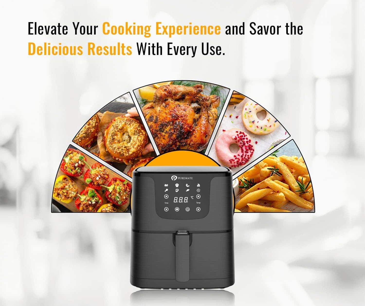 5.5L Digital Air Fryer 1700W | 7 Presets Healthy Oil-Free Cooking + Recipe Book