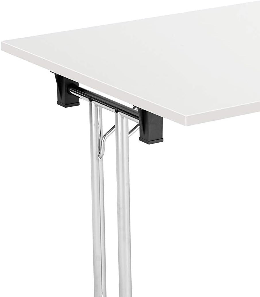 Folding Office Table – Sturdy White 160x70cm Space-Saving Work & Meeting Desk