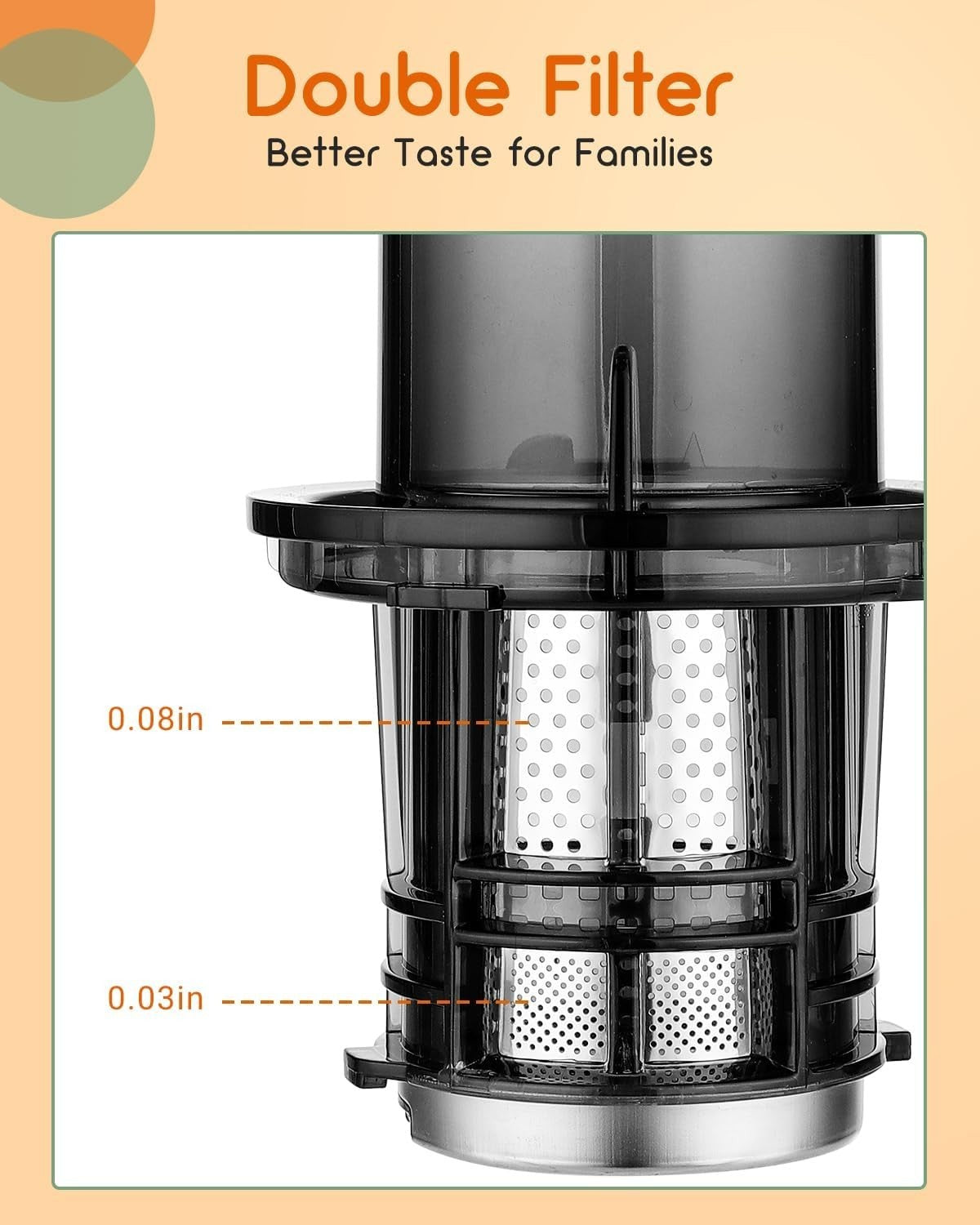Green Compact Cold Press Juicer 3.1in Wide Chute BPA Free Reverse