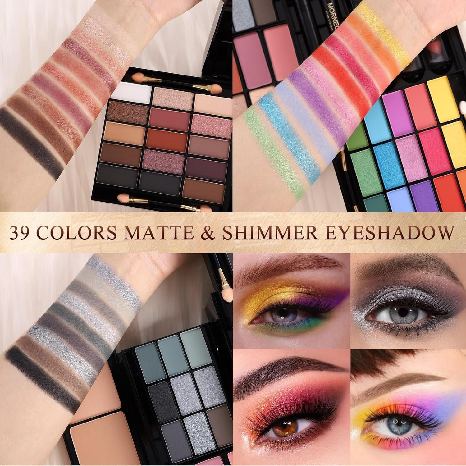 Professional 60-Color Makeup Kit – Eyeshadow, Lipstick, Brushes