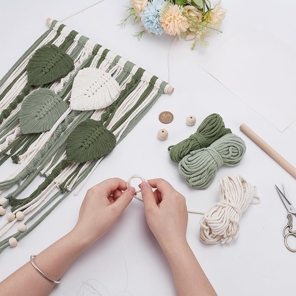 DIY Macrame Leaves Tassel Wall Hanging Kit Boho Home Decor