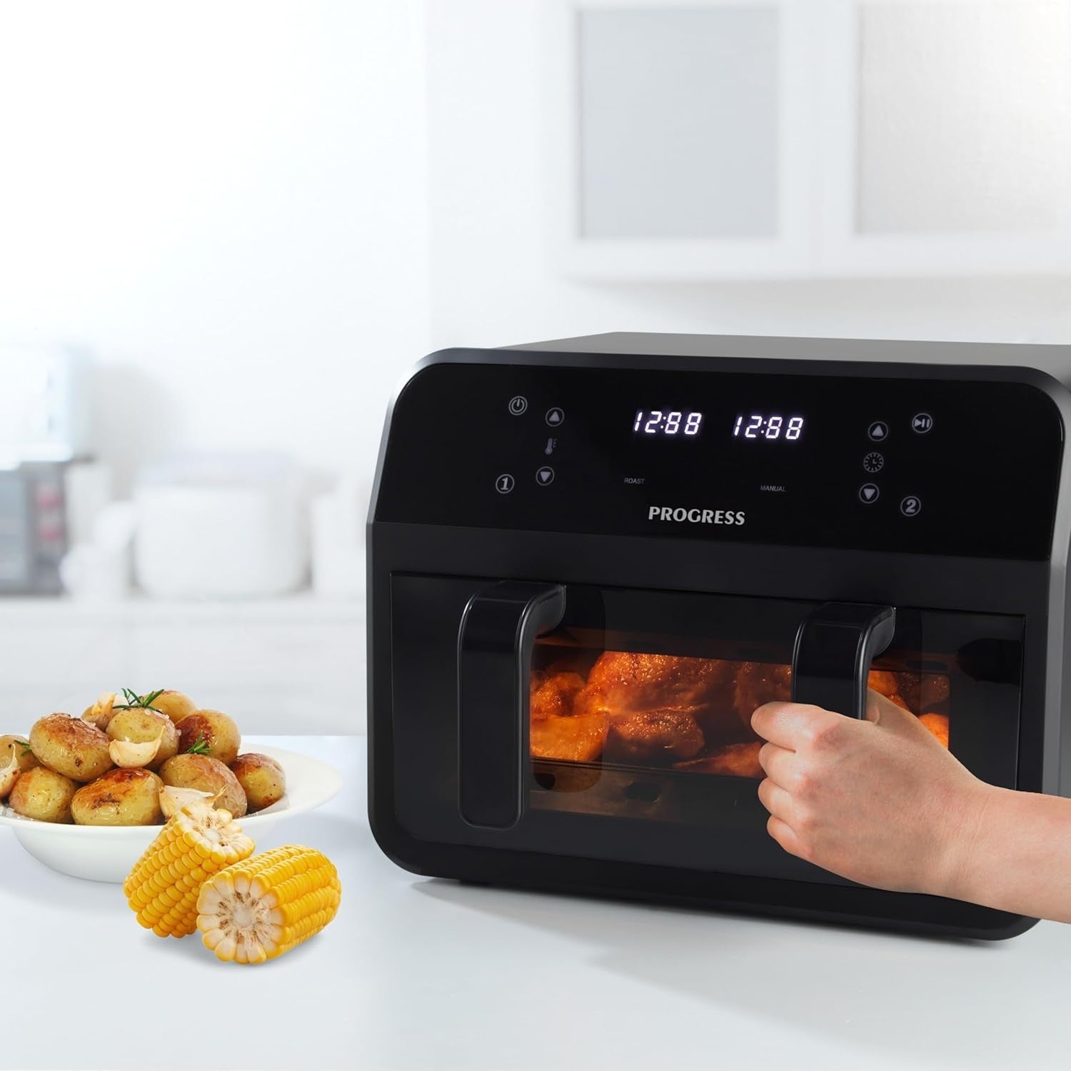 7L Dual Zone Air Fryer Viewing Window Touch LED Sync Match 2300W