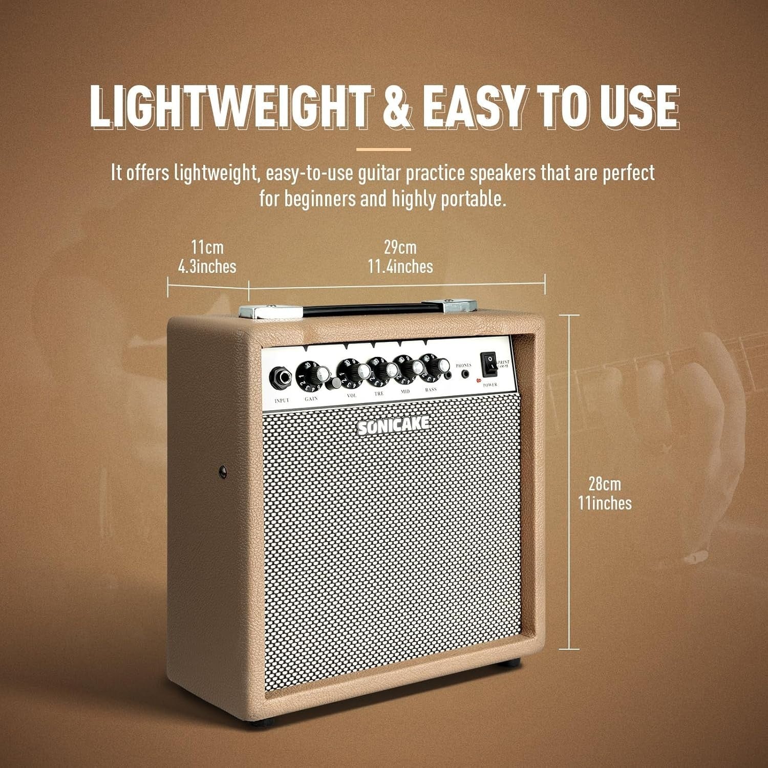 15W Electric Guitar Amp Combo Practice Amplifier AUX EQ