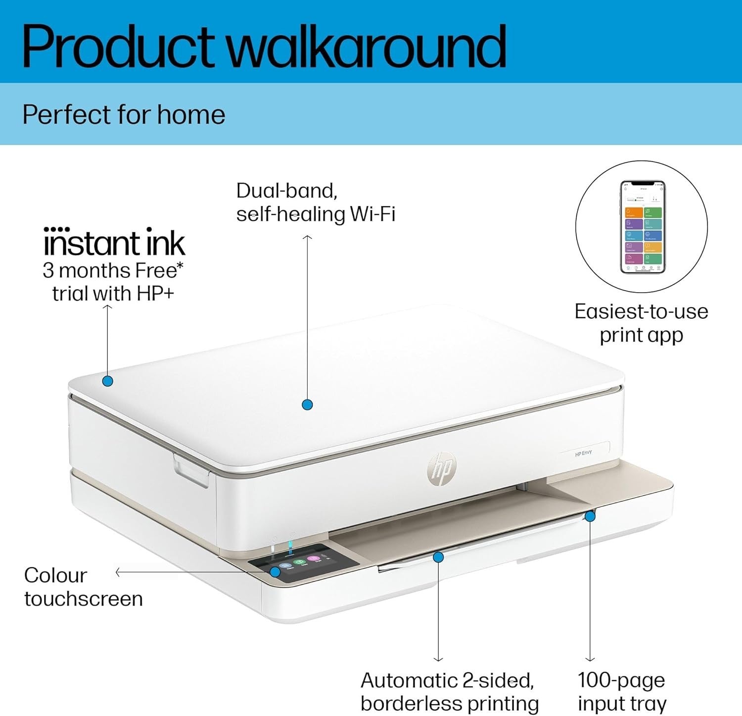All-in-One Colour Wireless Printer Beige | Duplex, Scan & Copy, A4