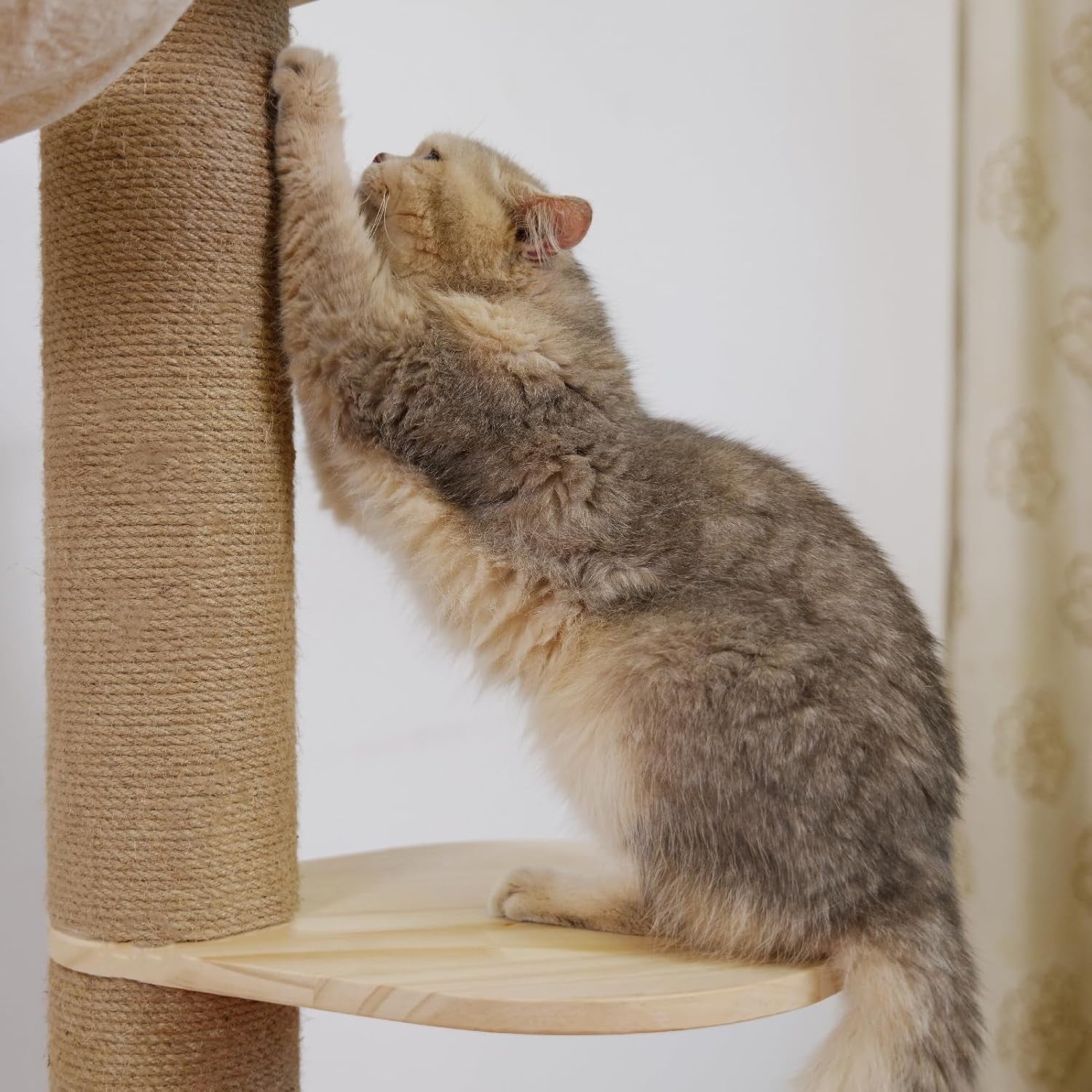 Floor to Ceiling Cat Tree Adjustable 50–120in Tower Sisal Scratching Post