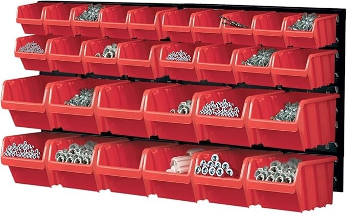 Wall Mounted Workshop Storage Bins Pegboard Garage Organizer Set