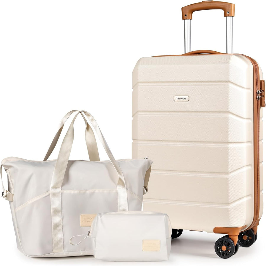 21” Cabin Hard Shell Suitcase Set Spinner Wheels TSA Lock Duffel Toiletry