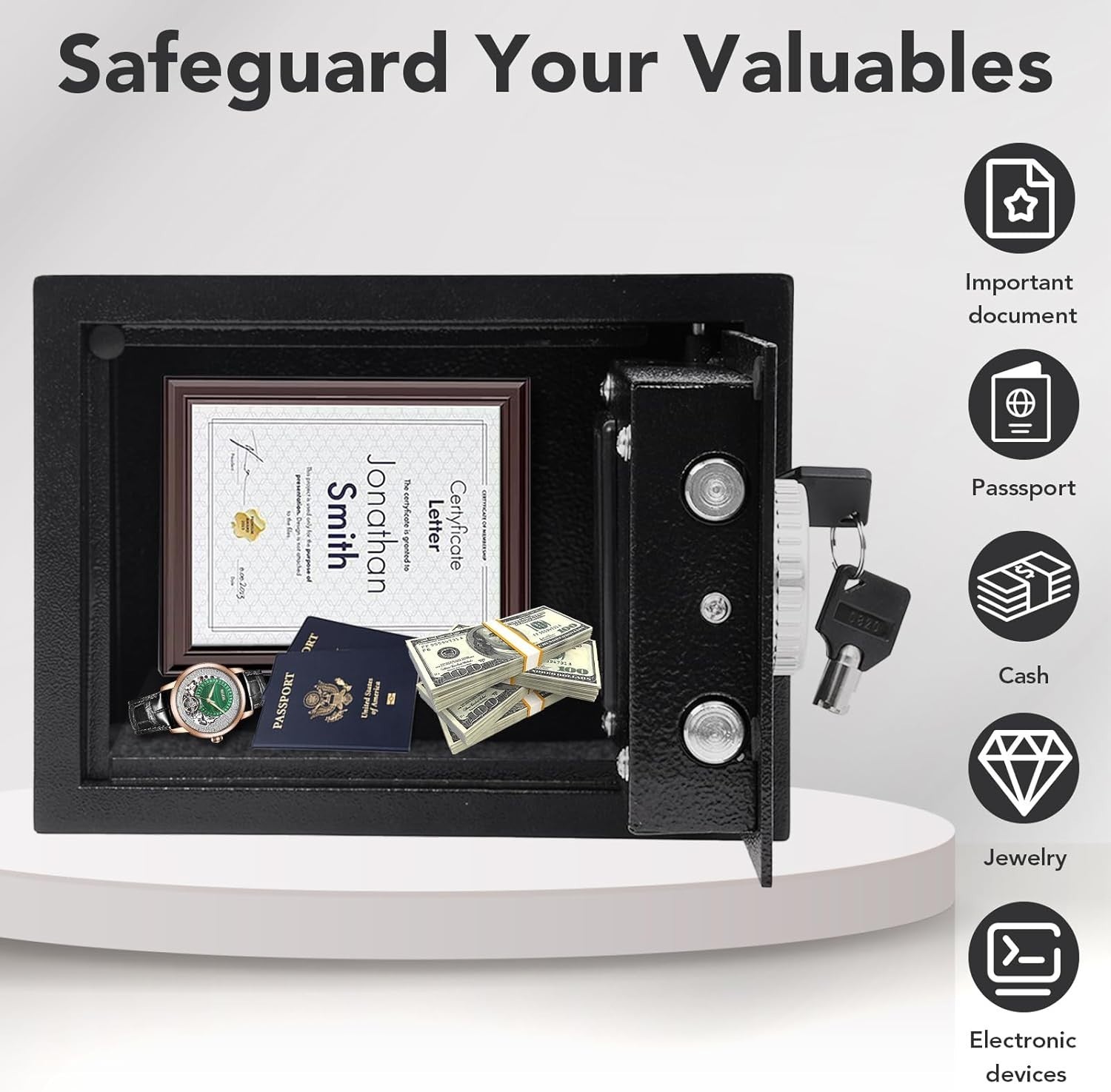 Electronic Safe Box Digital Keypad Lock Cash Jewelry Document Storage