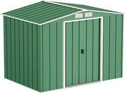 Metal Garden Storage Shed 8x6ft Waterproof Outdoor Tool & Bike Shed Green