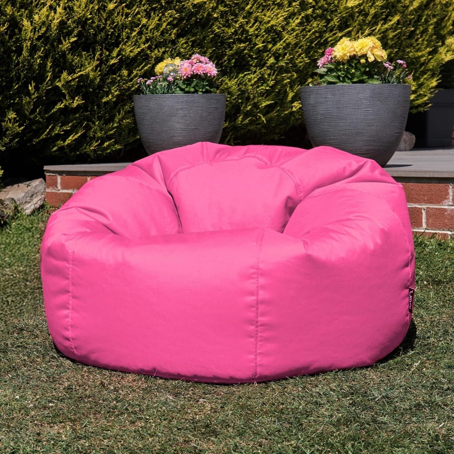 Pink Waterproof Outdoor Bean Bag Chair Large Seat for Garden Gaming