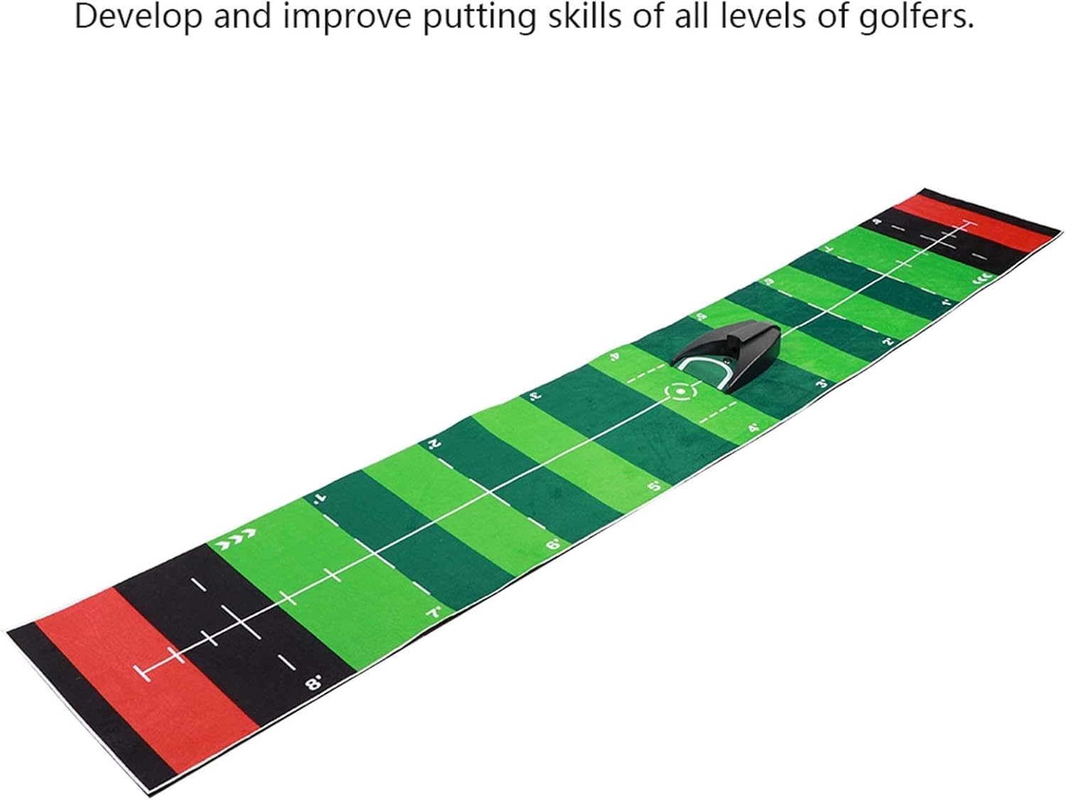 Indoor Golf Putting Mat 53" Trainer Practice Mat w Ball Return Alignment