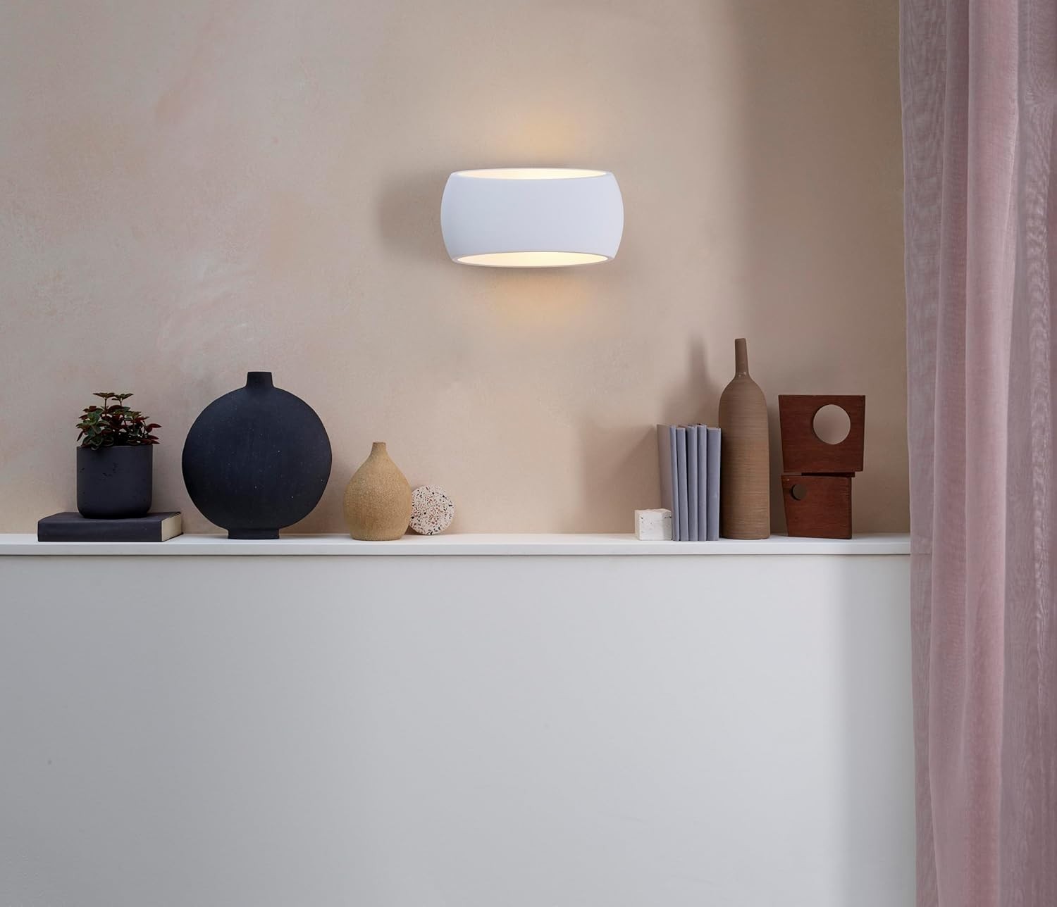 Modern Plaster Wall Light 12W LED Up Down Indoor Fixture White