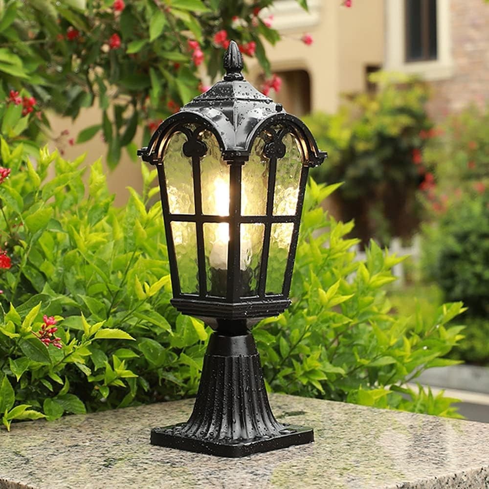Vintage Outdoor Post Light – Retro Garden Lantern IP55 Weatherproof (B)