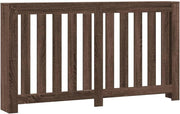 Brown Oak Radiator Cover Shelf | Slatted Wood Design 149x20x82cm