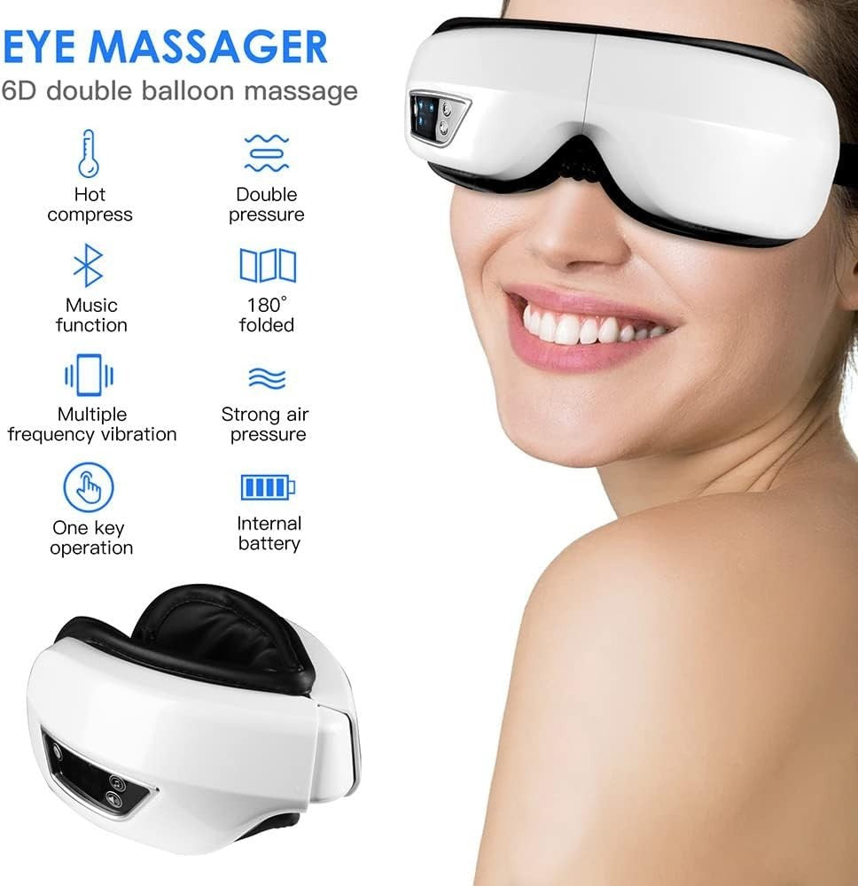6D Airbag Eye Massager Heat Vibration Music Sleep Mask