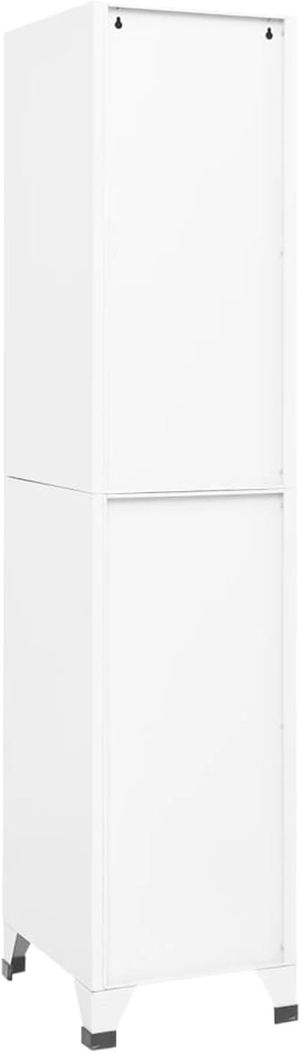 4 Door White Metal Locker Cabinet Lockable Steel Storage Cupboard Office Gym