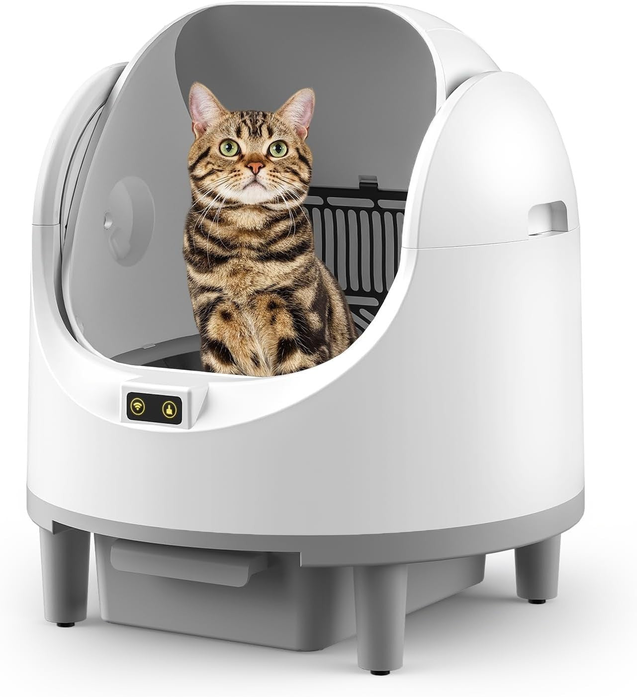 Open Top Self Cleaning Cat Litter Box App Control Odor Free XXL