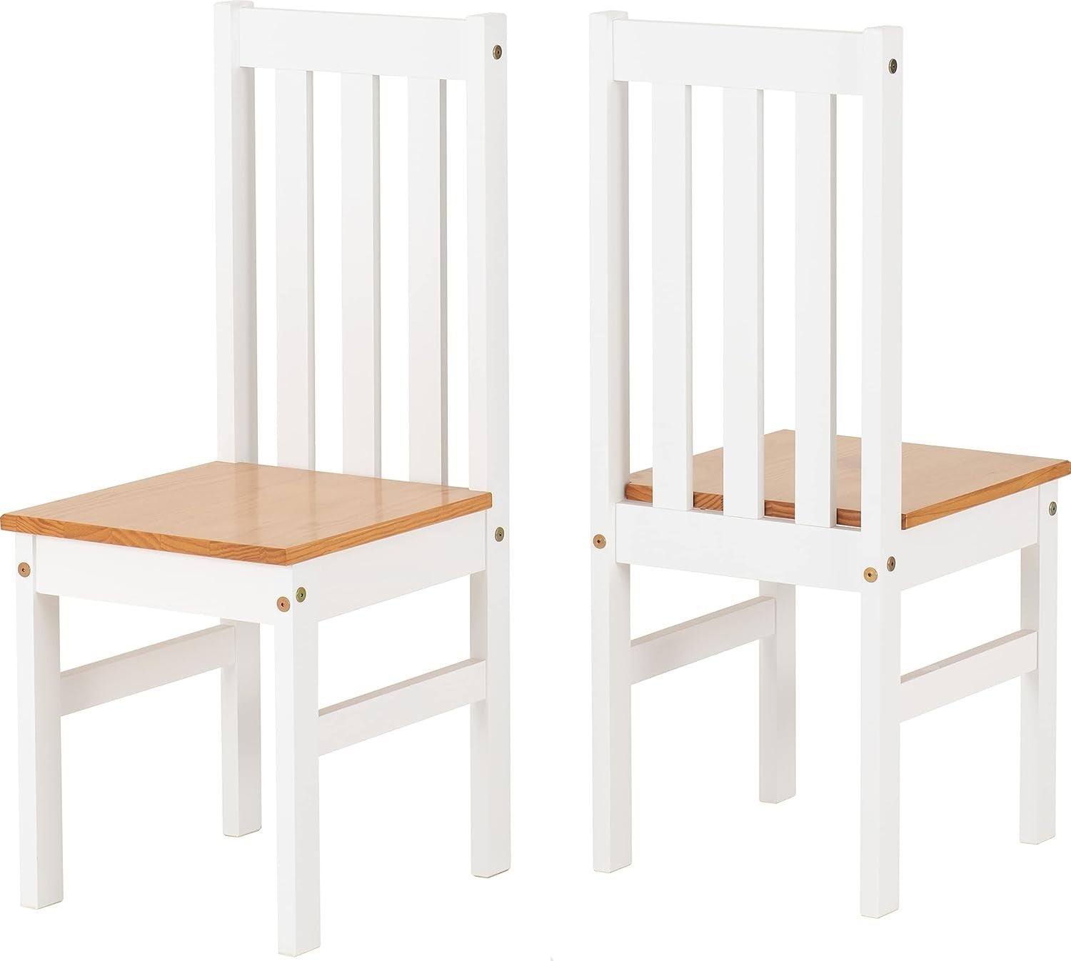 7-Piece Dining Set with 6 Chairs & Bench, White & Oak, Modern Kitchen Table