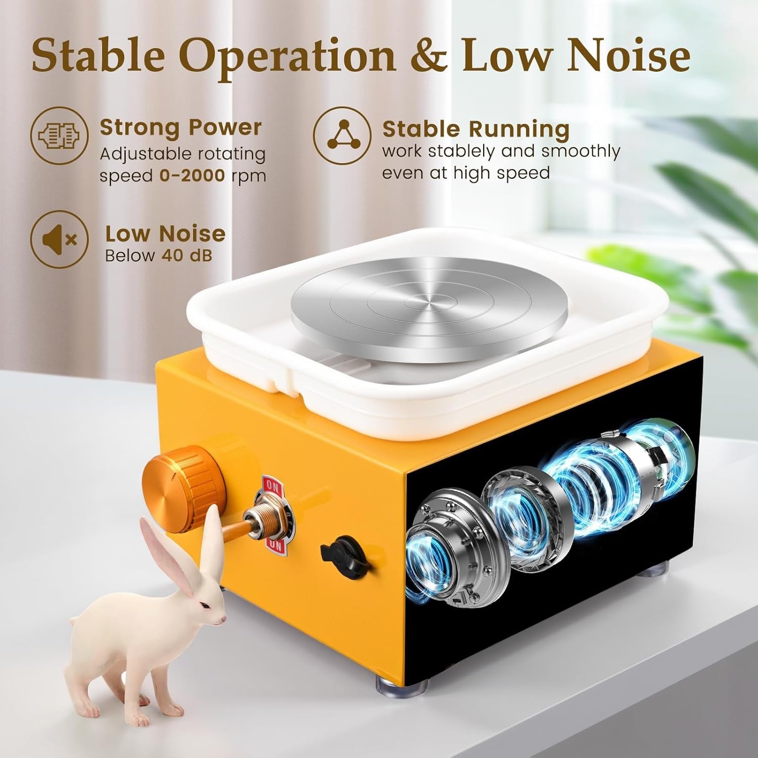 Mini Pottery Wheel Adjustable Speed Electric Ceramic Craft Kit for Kids Adults