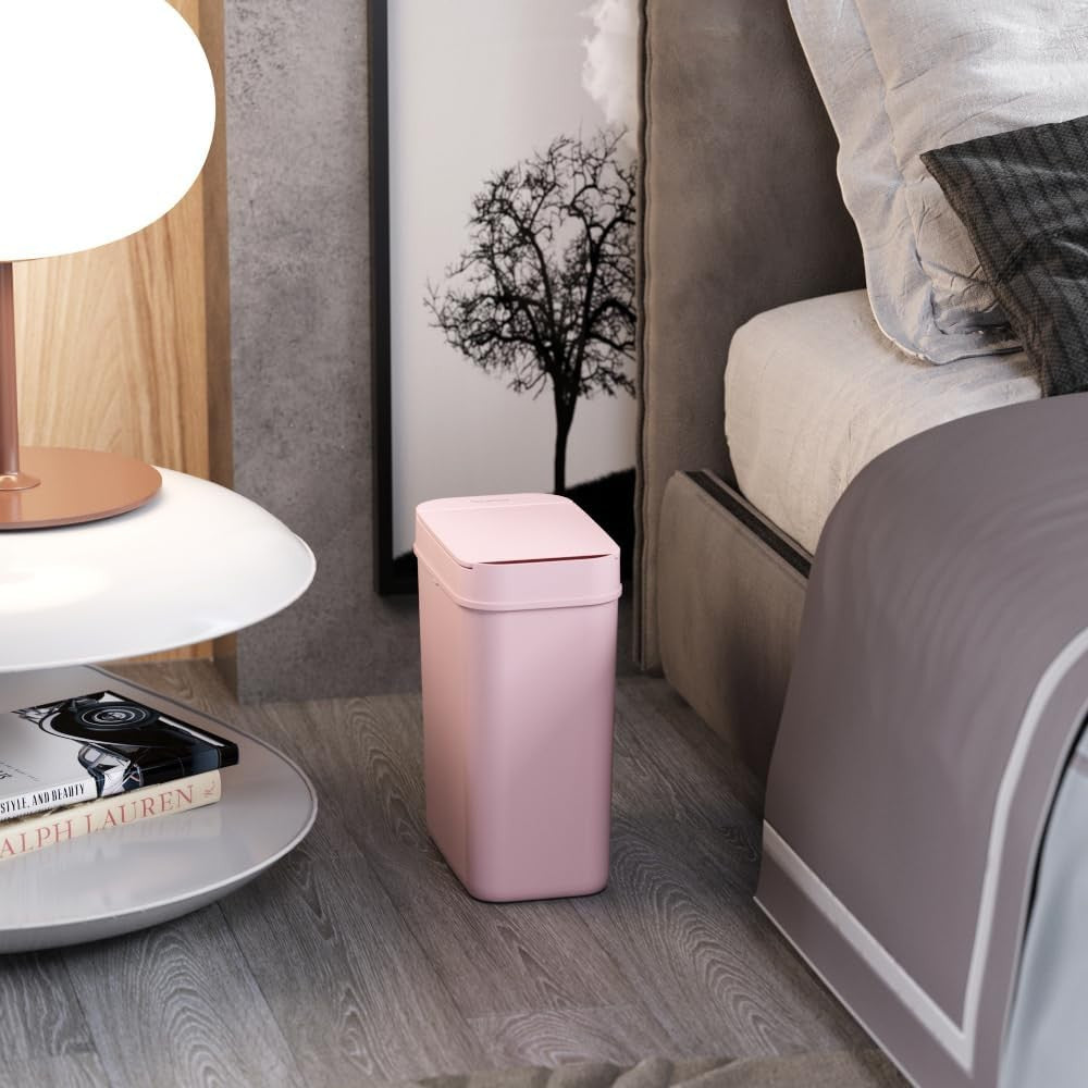 3 Gallon Touchless Sensor Trash Can Slim Bathroom Bin Pink