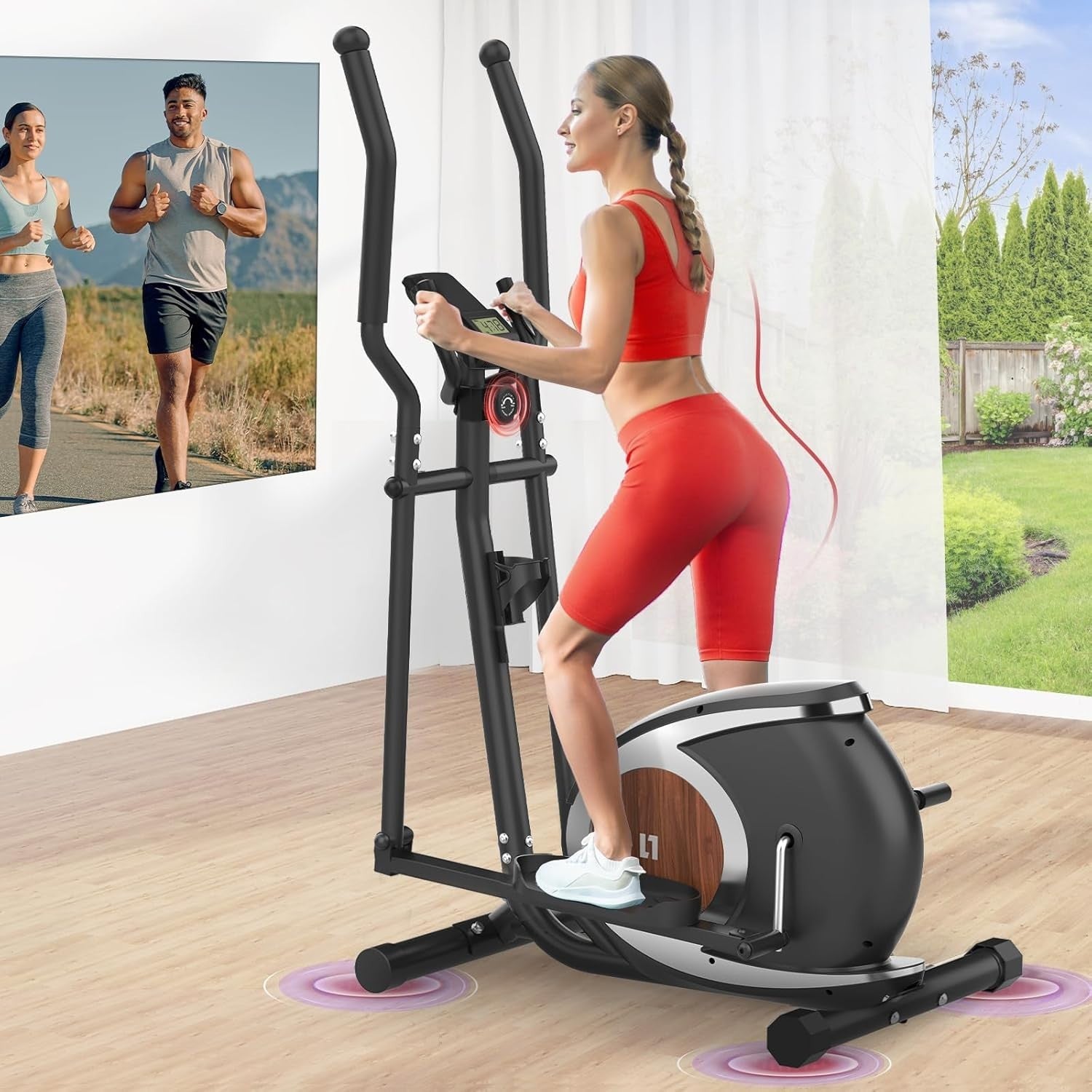 Ultra-Quiet Elliptical Cross Trainer with 16 Magnetic Resistance Levels & LCD