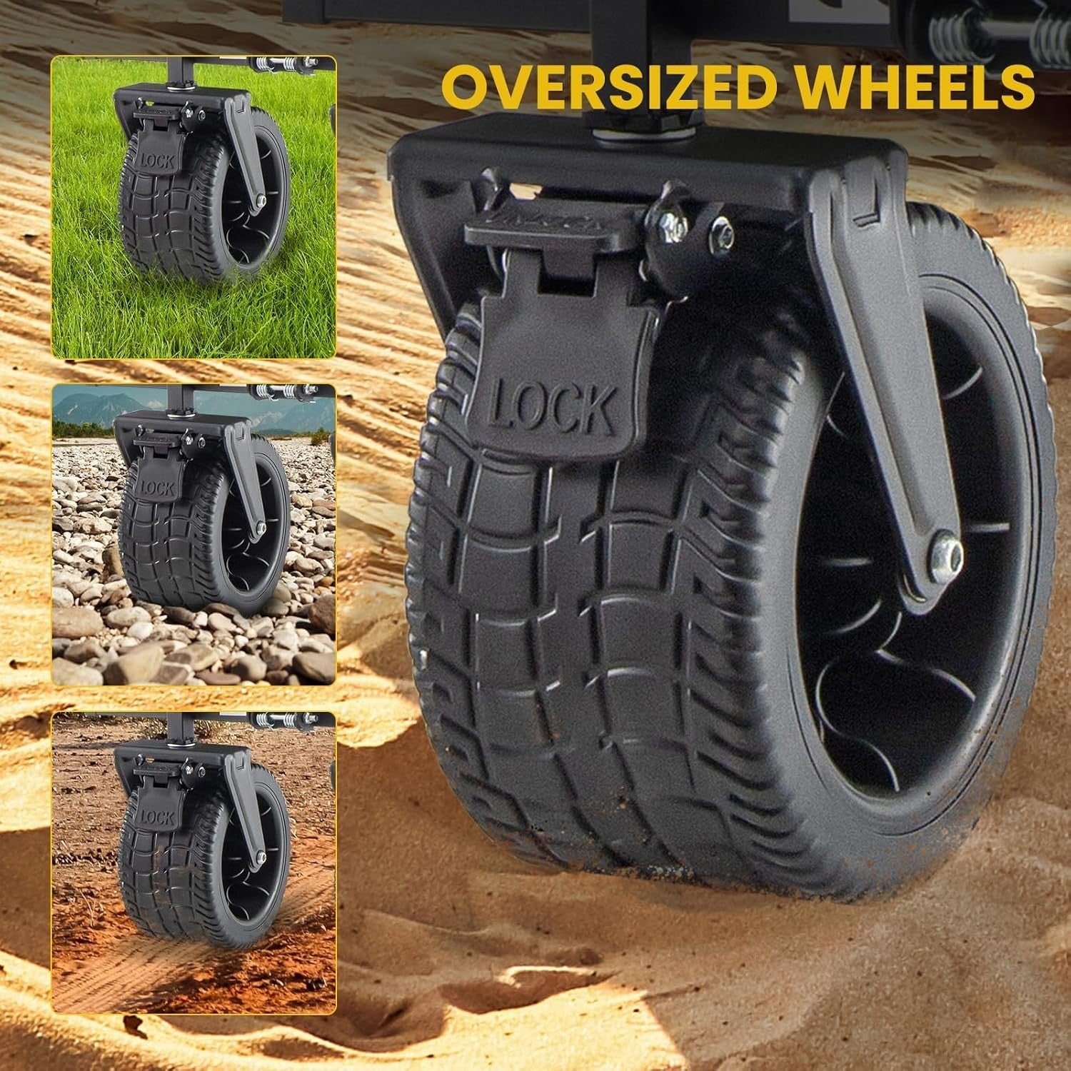 Heavy Duty Folding Utility Trolley with 360° Steering Weatherproof Lining