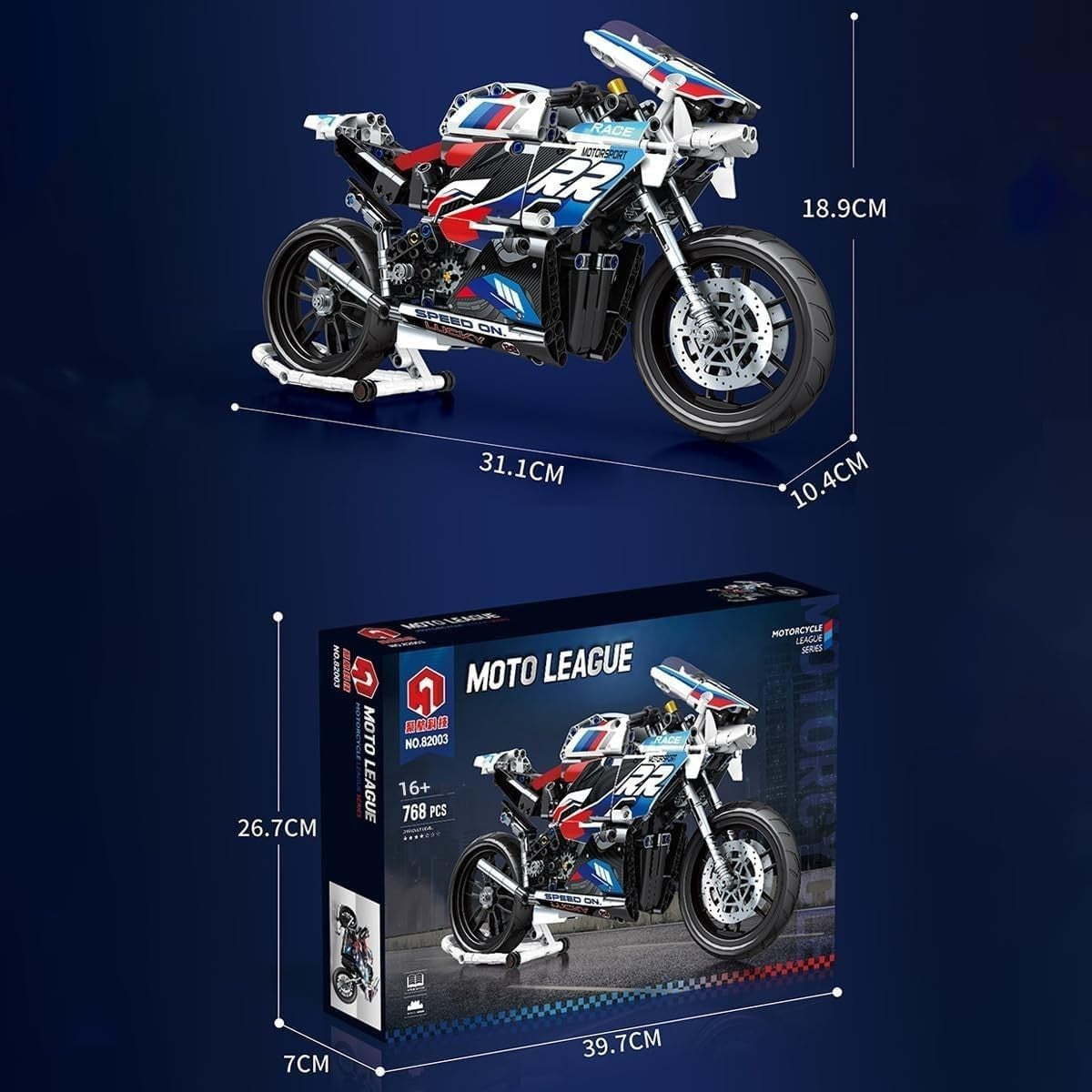 768Pcs Motorcycle Building Kit STEM Model | Realistic Motorbike Construction