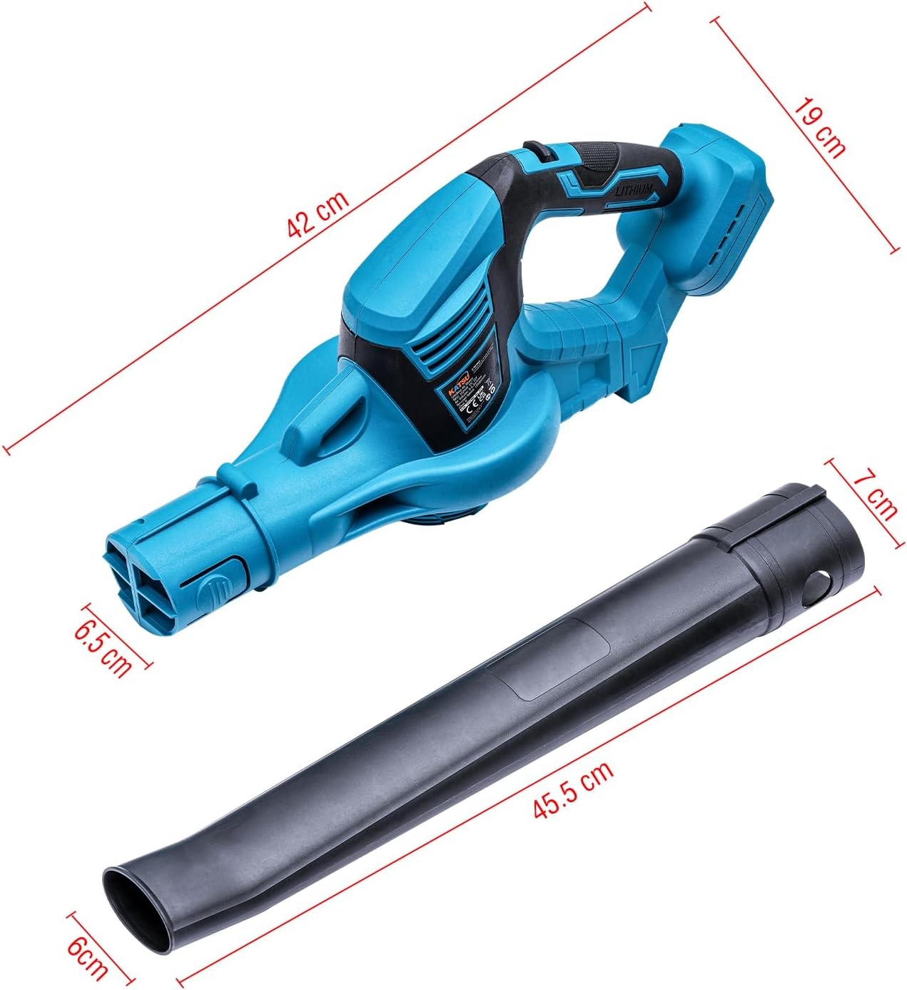 Cordless Leaf Blower 21V Handheld High Power Garden Patio Garage Air Blower