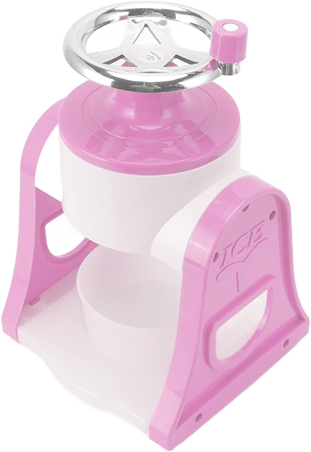 Manual Ice Crusher Shaved Ice Maker Portable Slush Snow Cone Pink